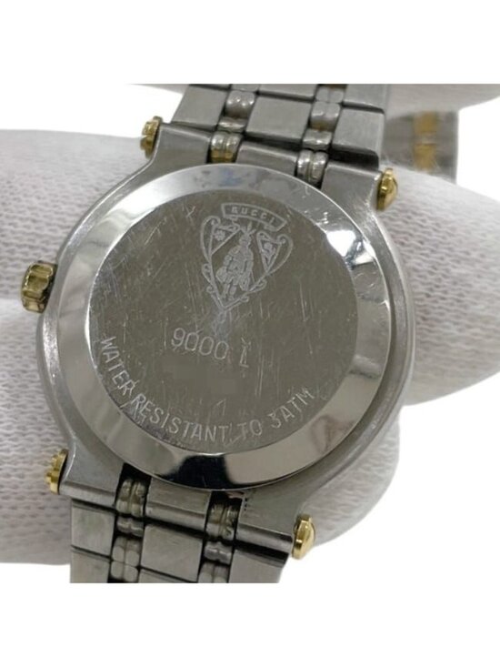 Gucci Watch SS Gray Silver Gold Quartz Date main image 8